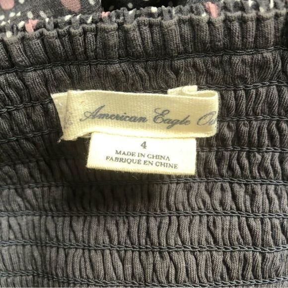 American Eagle gray and pink dot sun dress women’s size 4‎ - Picture 4 of 8